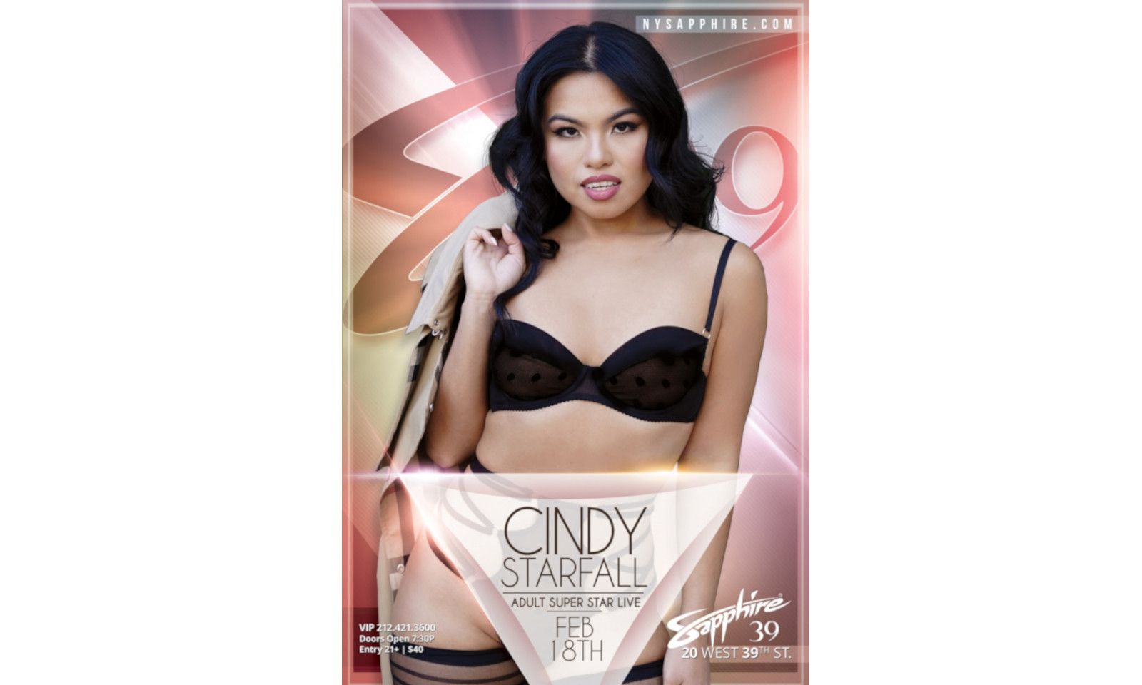 Cindy Starfall to Feature at New York's Sapphire 39