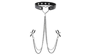 Amor Collar With Nipple Clamps