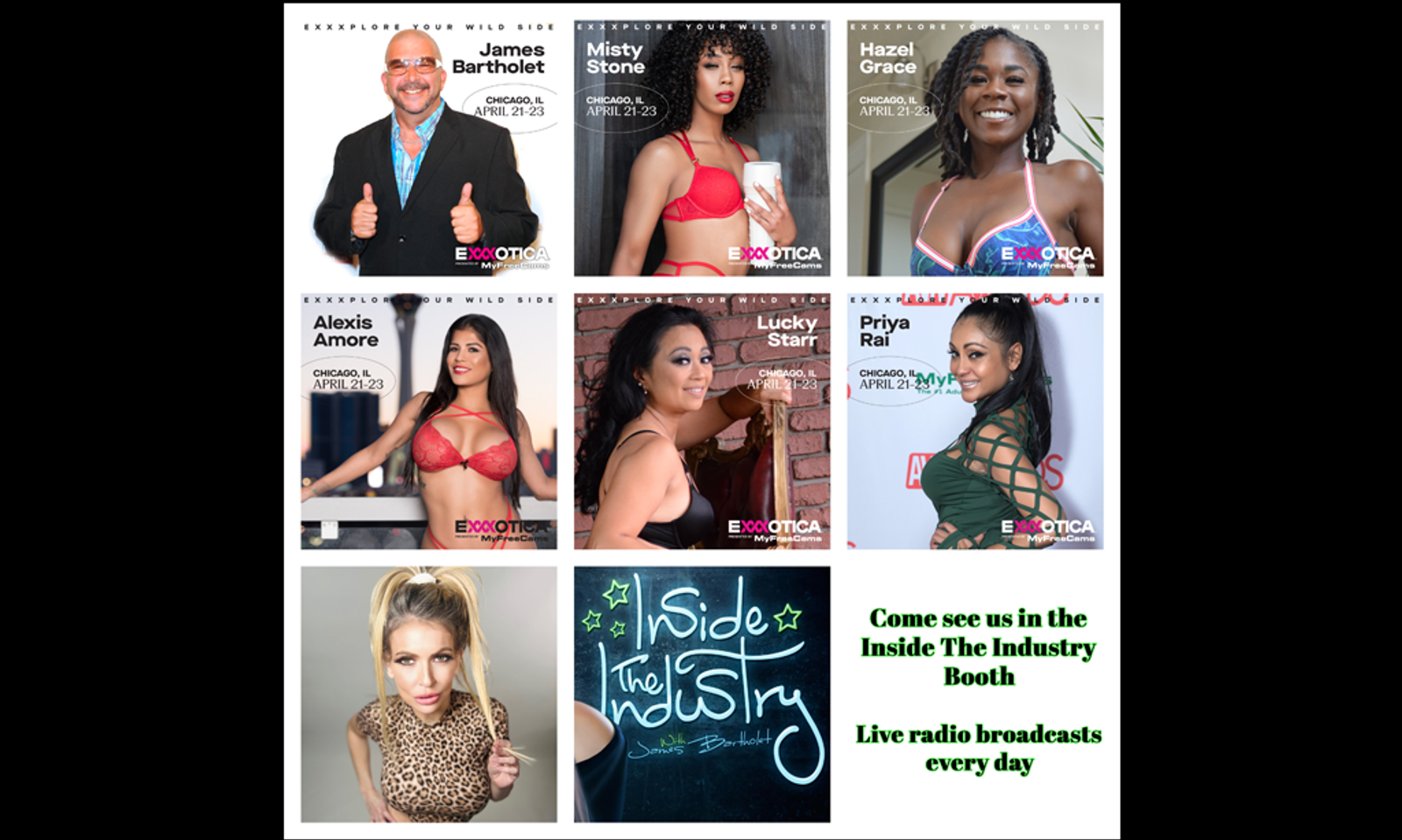 'Inside the Industry' Announces Stars Attending Exxxotica Chicago