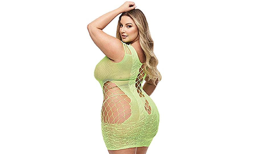 Lace and Fishnet Halter Dress