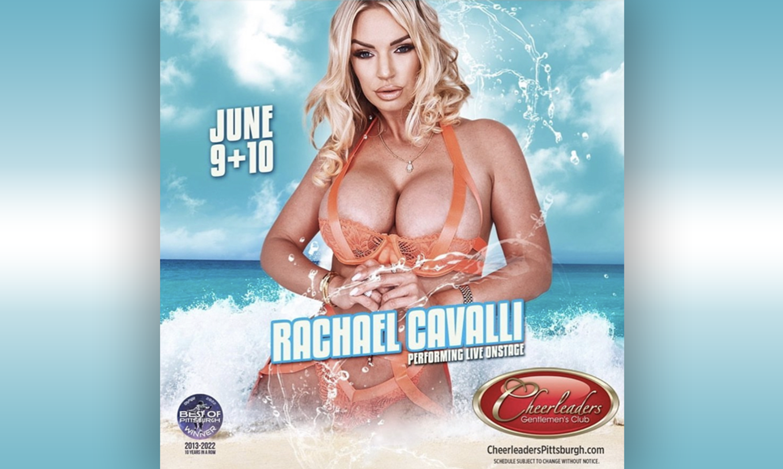 Rachael Cavalli Headlining at Cheerleaders in Pittsburgh