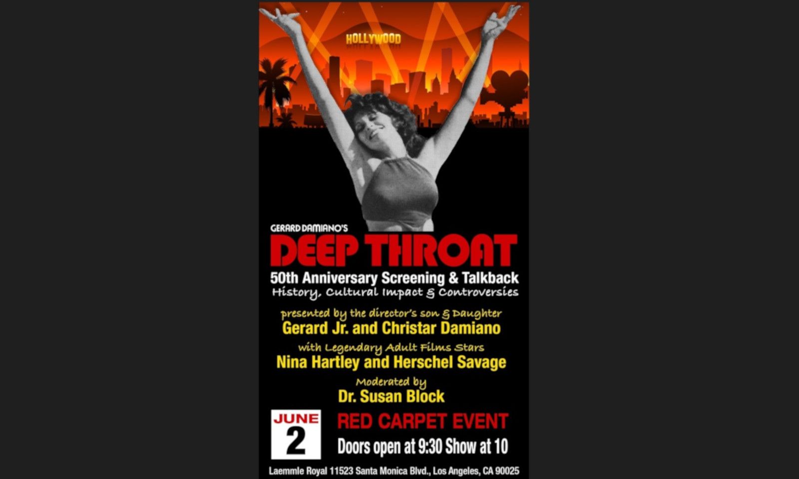 'Deep Throat' Returns to Hollywood for Screening Tonight