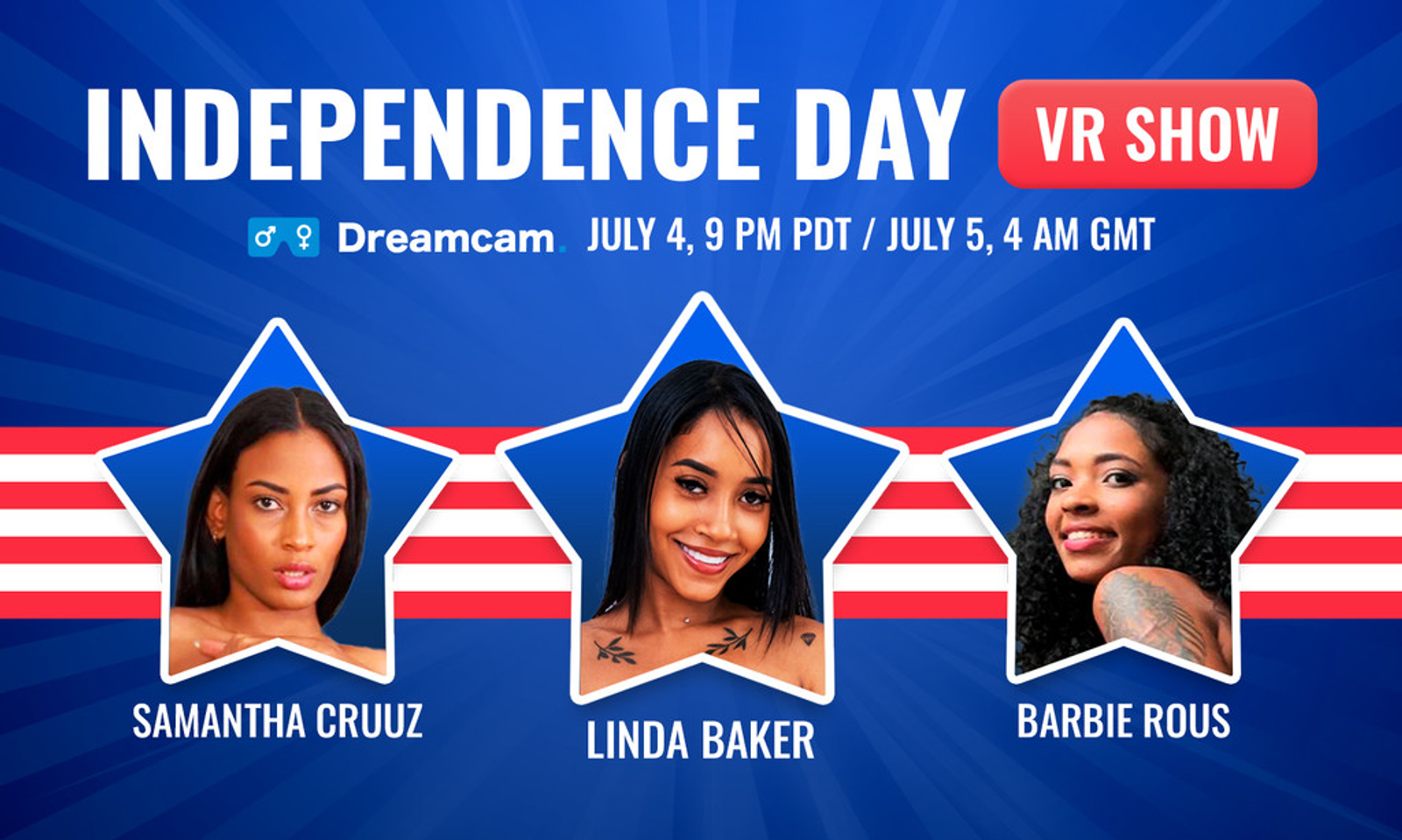 Dreamcam Annouces 'VR Pornstars: Independence Day'