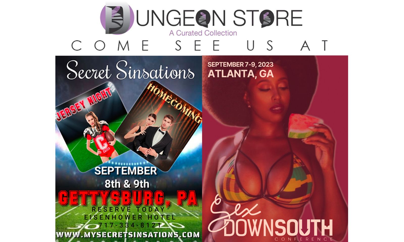 The Dungeon Store to Show at Secret Sinsations and Sex Down South