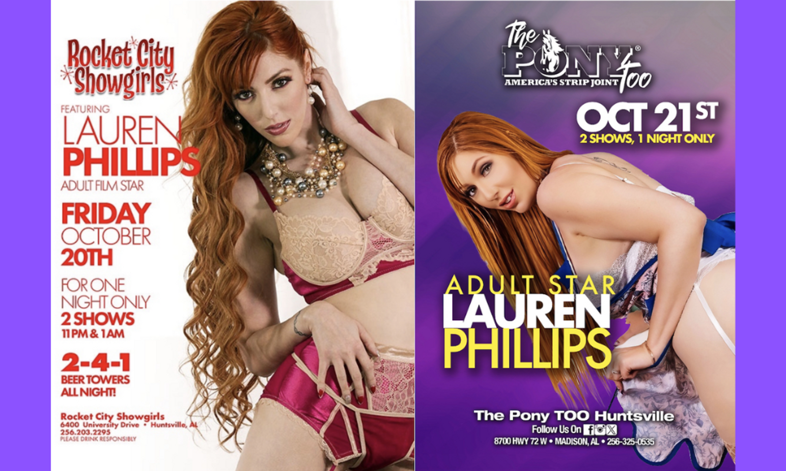 Lauren Phillips Featuring at Rocket City Showgirls, The Pony Too