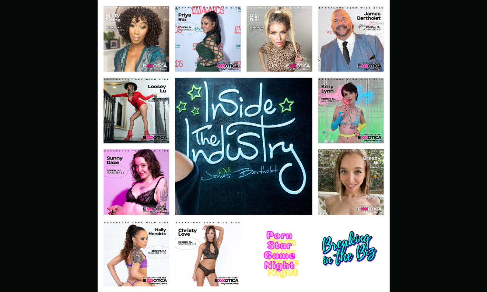 'Inside The Industry' Unveils Stars Going to Exxxotica New Jersey