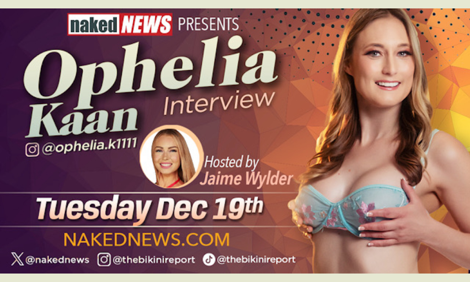 Ophelia Kaan Makes 'Naked News' Debut In New Interview