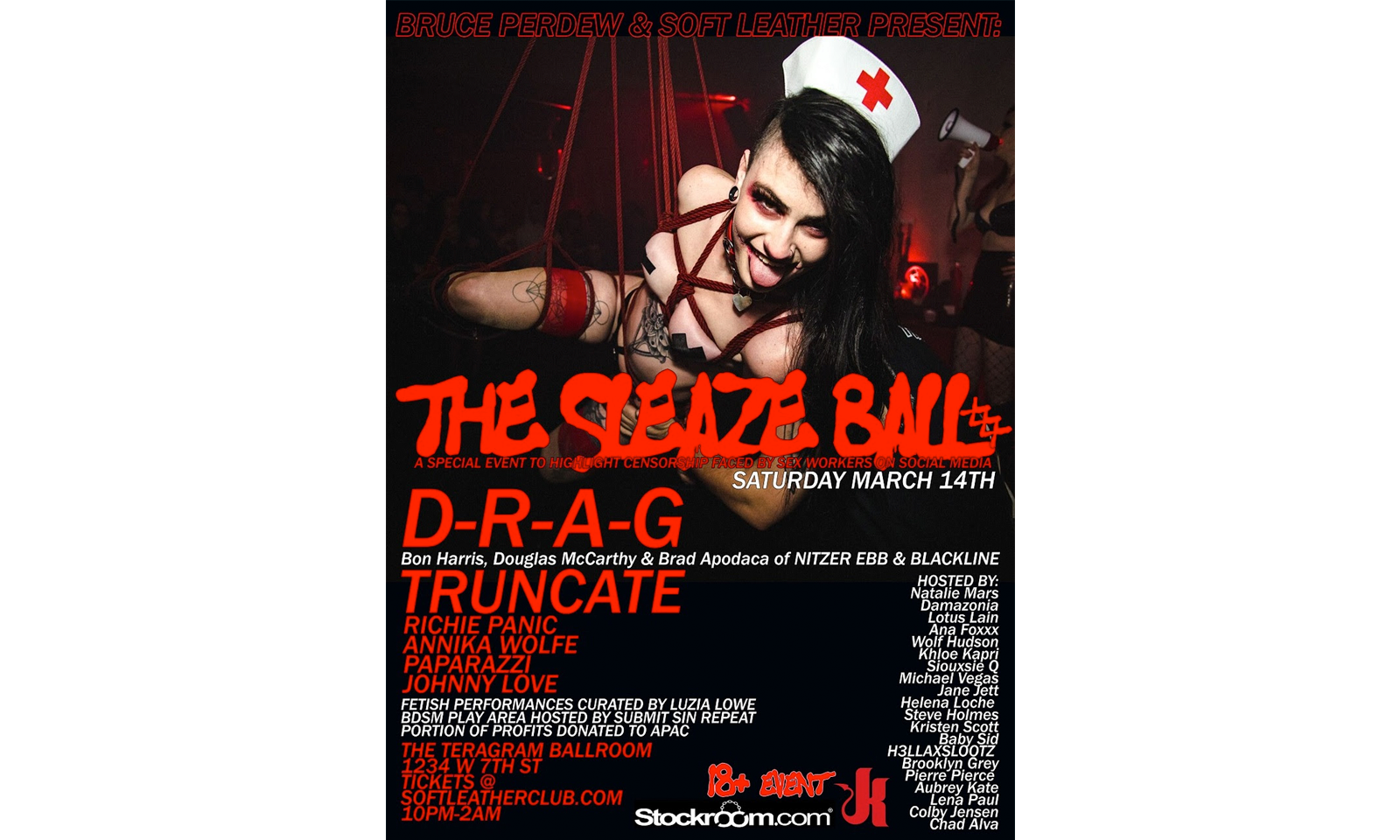 Soft Leather Hosting Sleaze Ball on March 14t in Los Angeles