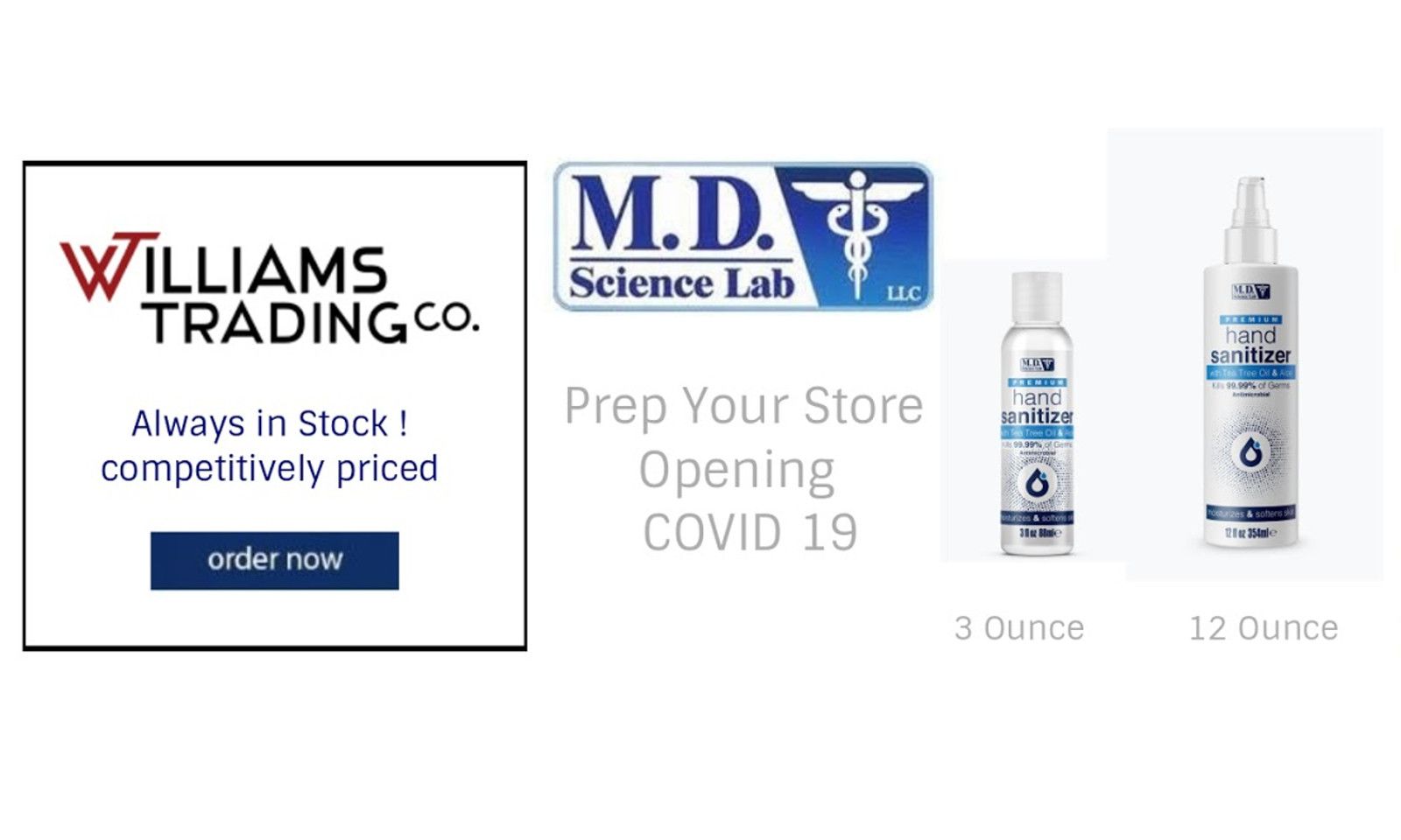Williams Trading Co. Now Distributing M.D. Science Hand Sanitizer