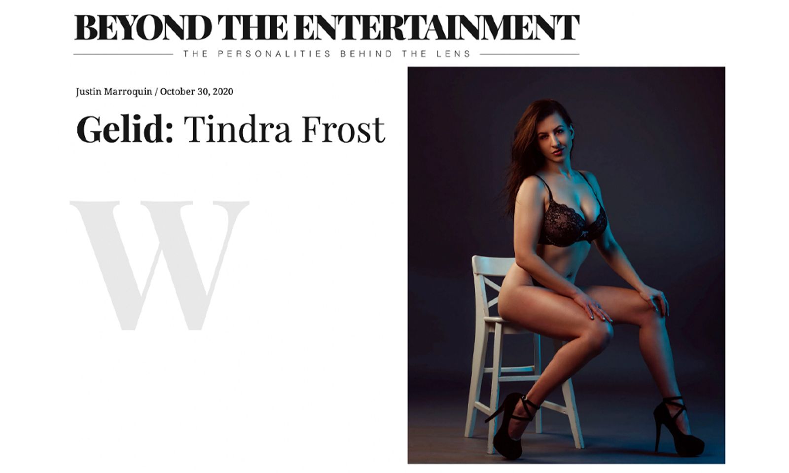 Tindra Frost Is Featured in 'Beyond The Entertainment' Interview