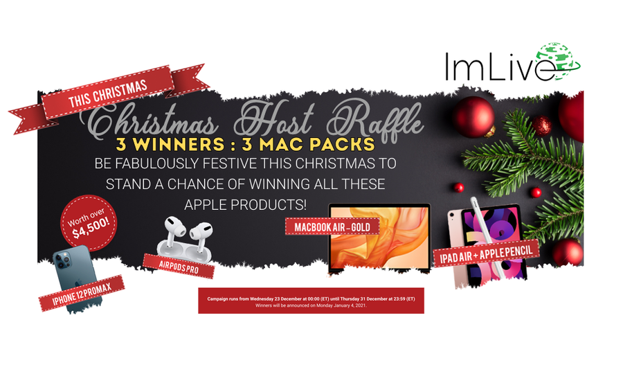 ImLive Offers Hosts Chance to Win Mac Bundle in Holiday Raffle