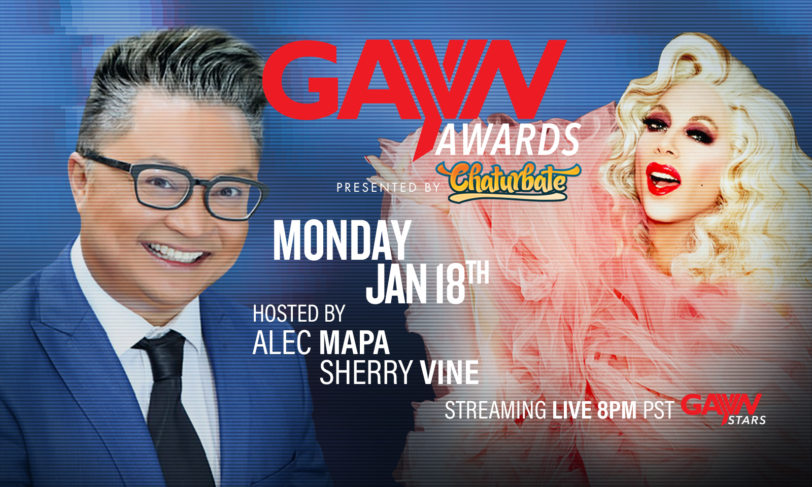 Alec Mapa & Sherry Vine to Co-Host 2021 GayVN Awards  on Jan. 18