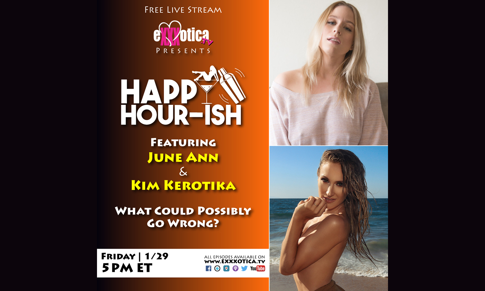 Kim Kerotika & June Ann To Host Exxxotica-TV’s Happy Hour-ish