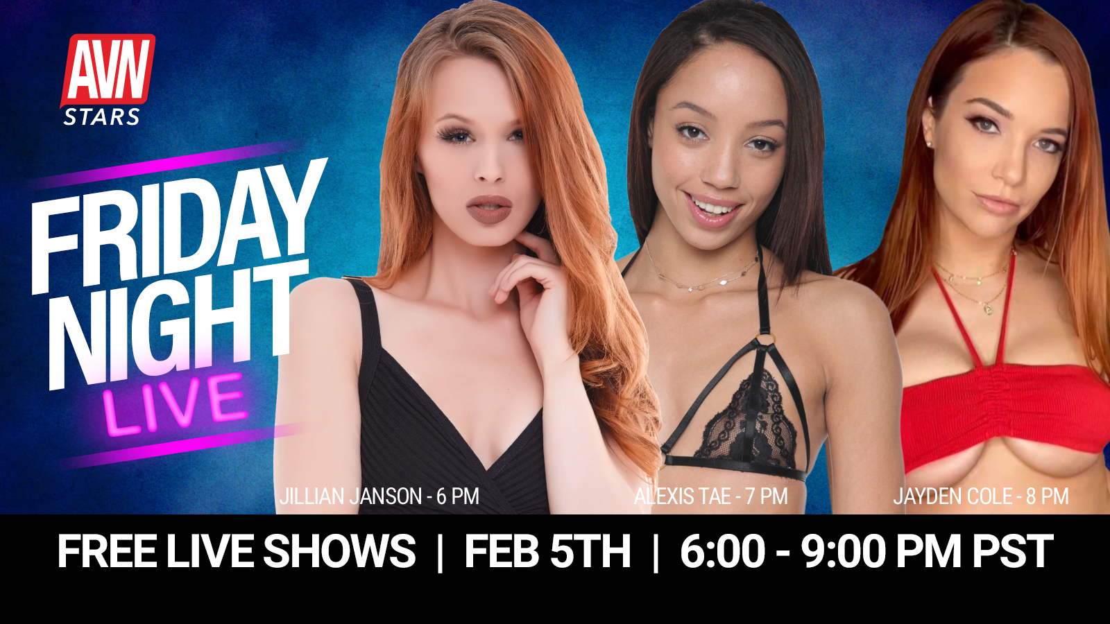 AVN Stars to Debut ‘Friday Night Live’ With Free Live Shows