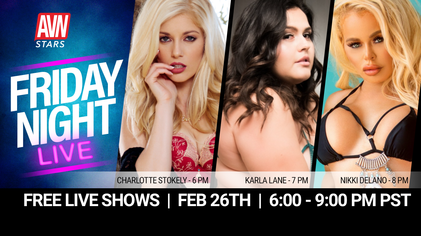 AVN Stars Announces ‘Friday Night Live’ Lineup 