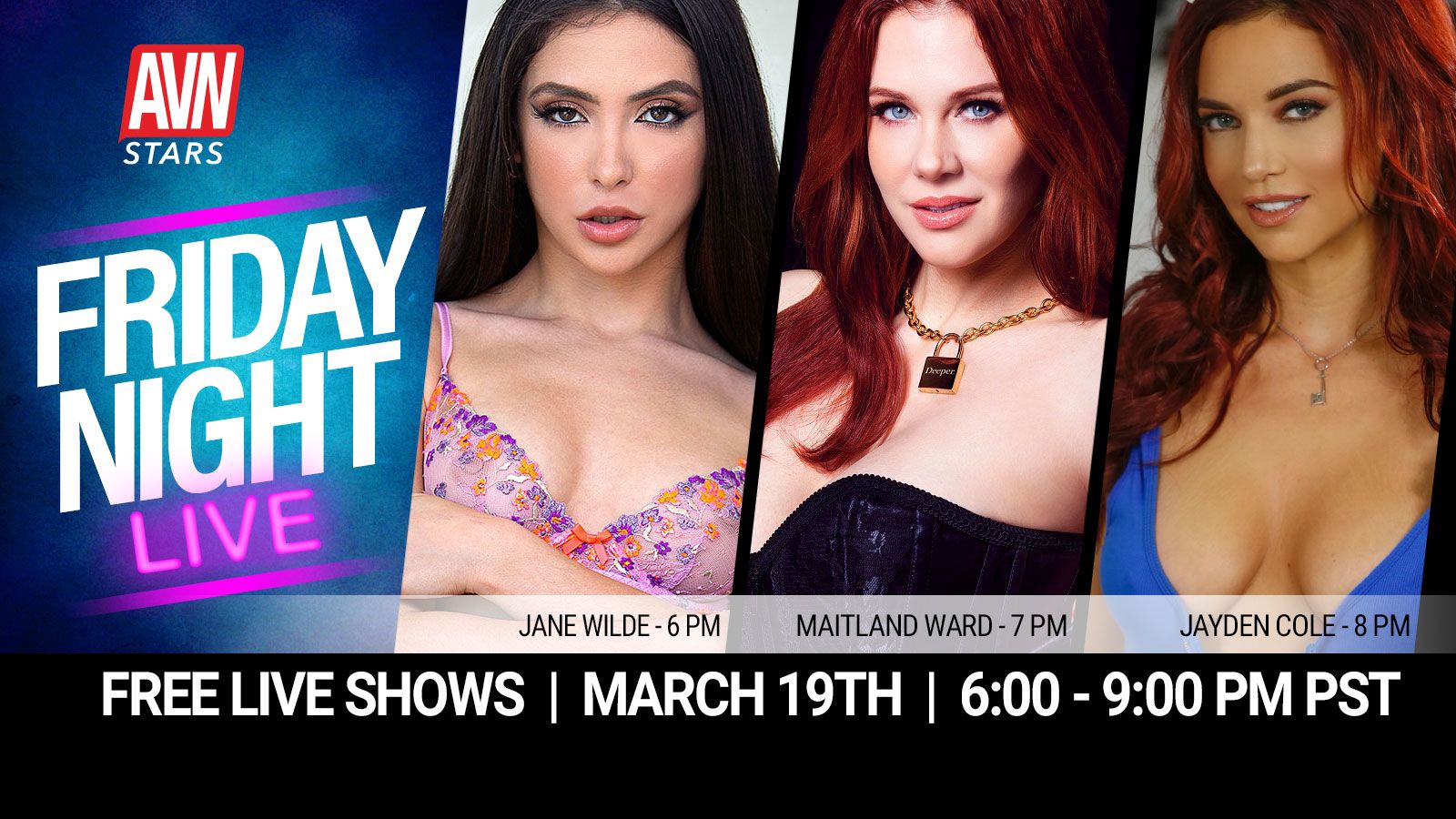 AVN Stars Announces ‘Friday Night Live’ Lineup AVN