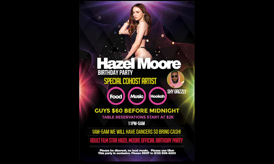 Hazel Moore to Host Birthday Party Tonight in Private Location