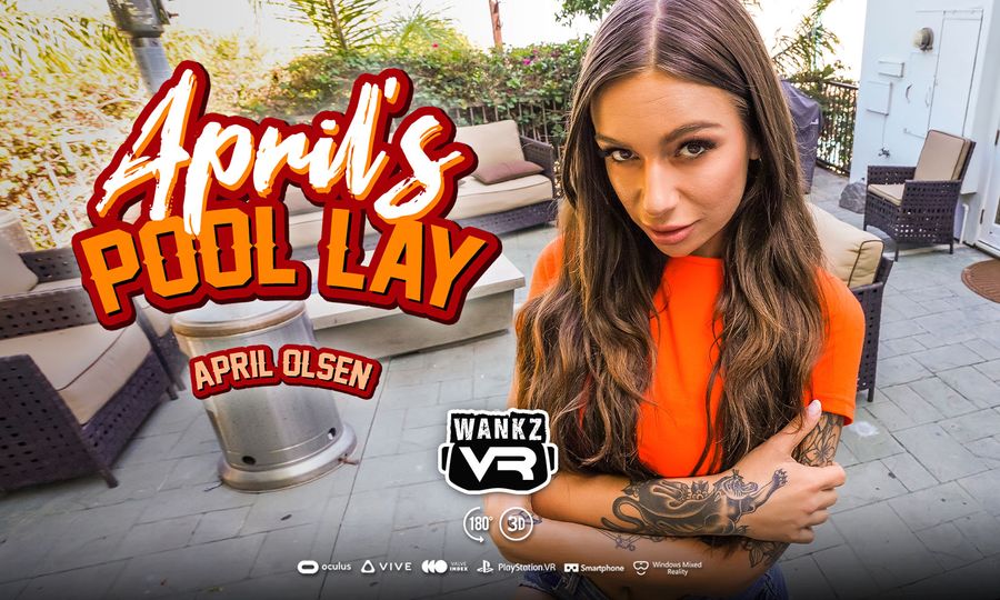 April Olsen Stars in WankzVR's 'April's Pool Lay'