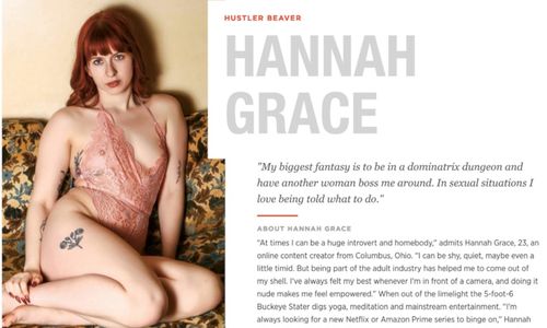 Hannah Grace Appears in the November Issue of 'Hustler'