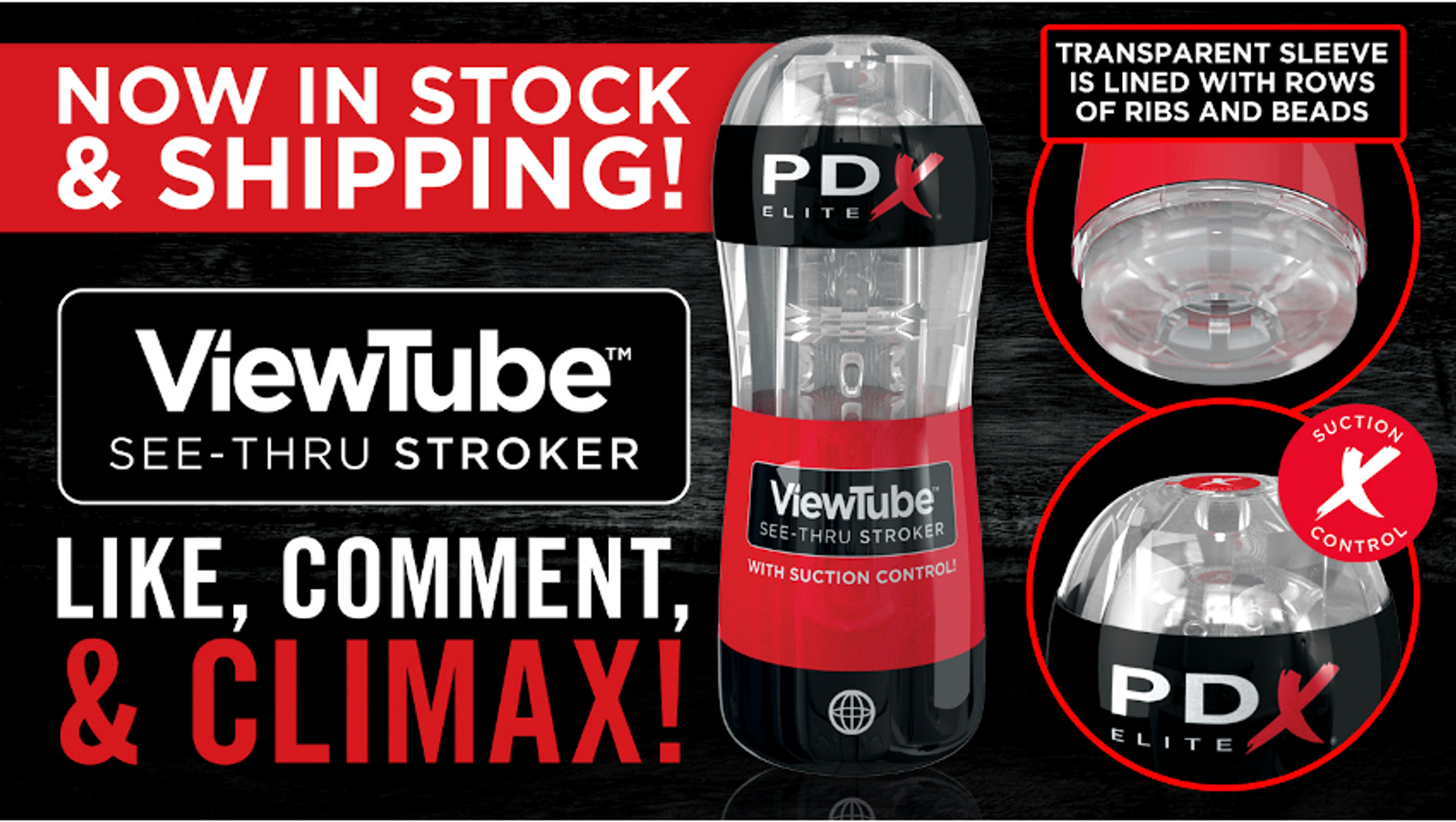 Pipedream Now Shipping ViewTube See-Thru Strokers