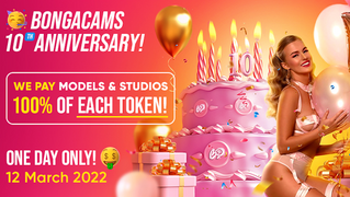BongaCams Toasts 10th Anniversary March 12 With 100% Token Payout