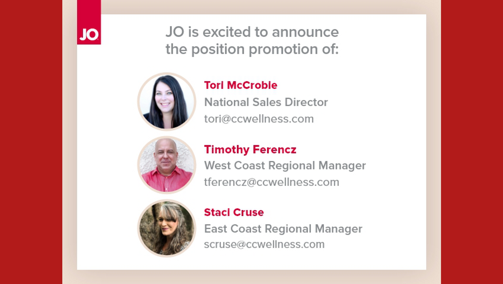 System JO Promotes Tori McCrobie, Staci Cruse & Timothy Ferencz