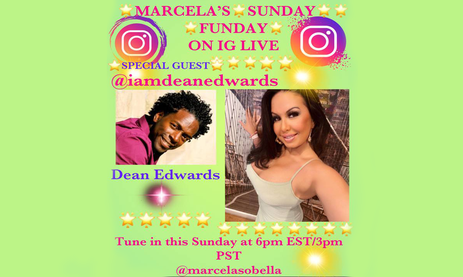 Marcela Alonso Welcomes Comedian Dean Edwards for #SundayFunday