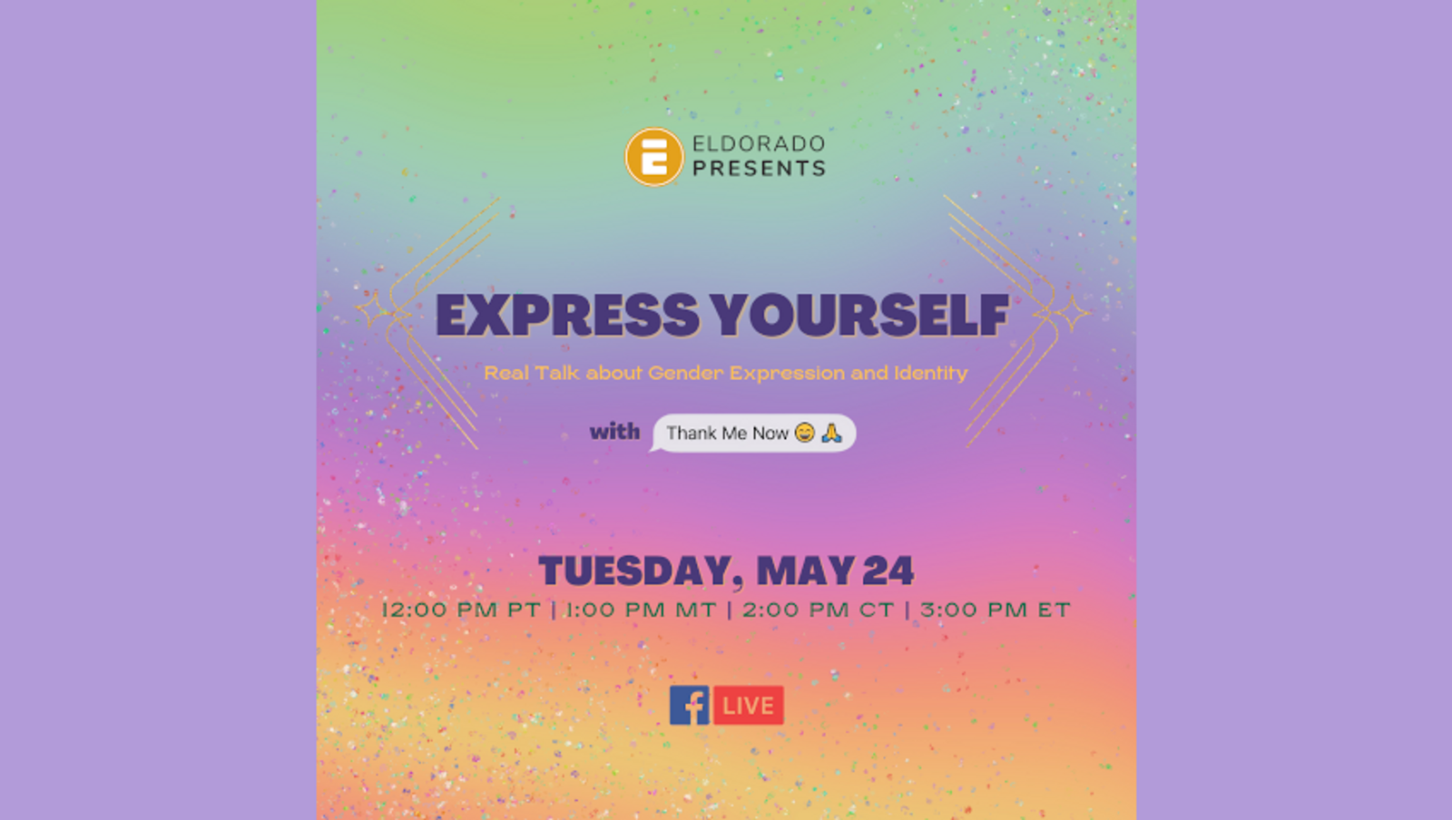 Eldorado to Explore Gender Expression in Facebook Live Event