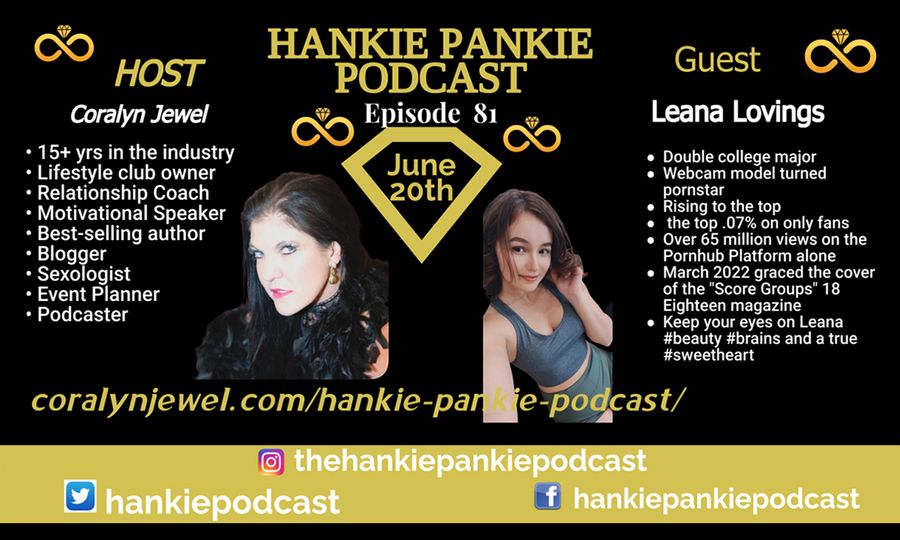 Leana Lovings Guests on Coralyn Jewel’s ‘Hankie Pankie’ Podcast