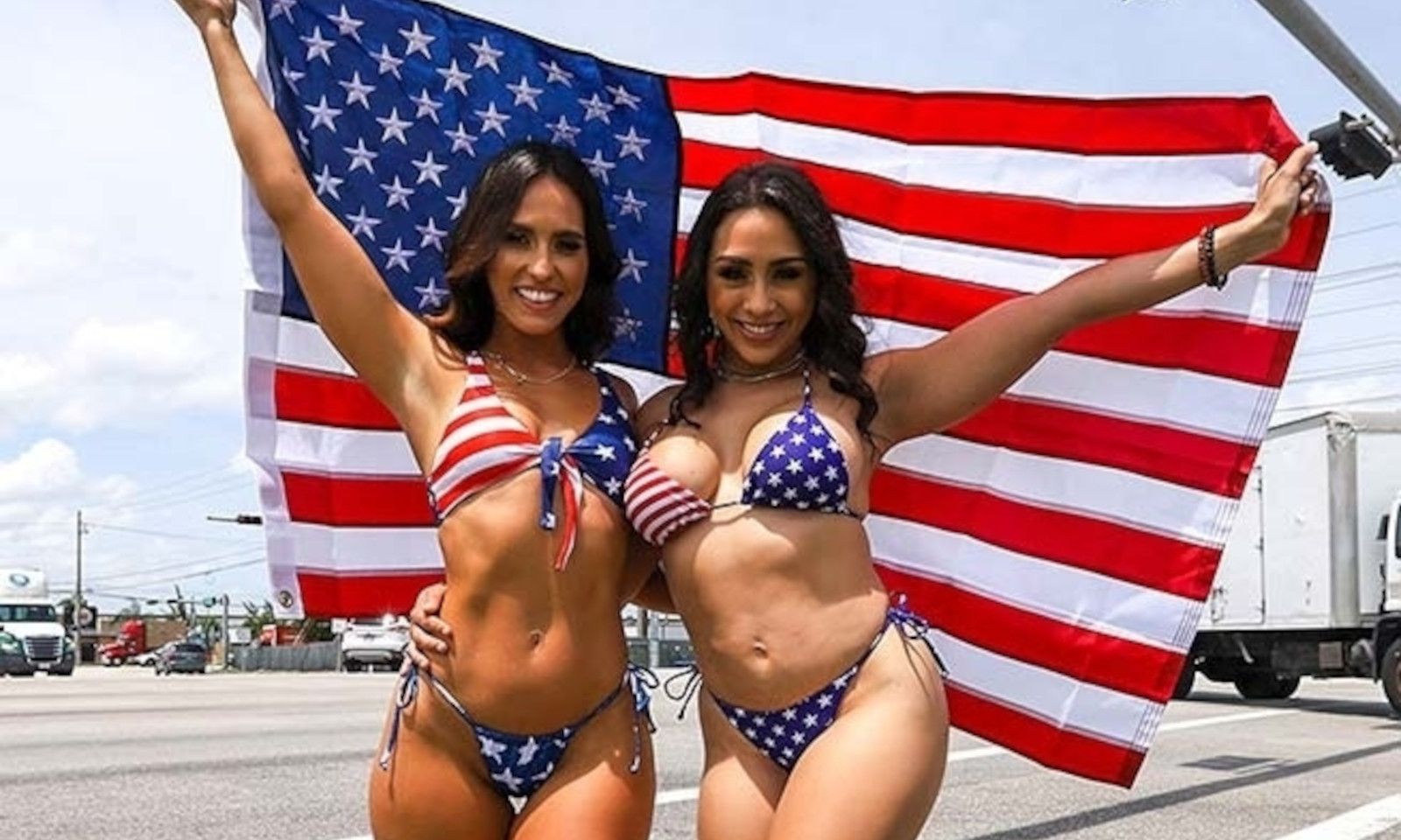 Lilly Hall, Kelsi Monroe Get Patriotic in Bang Bros 4th Scene