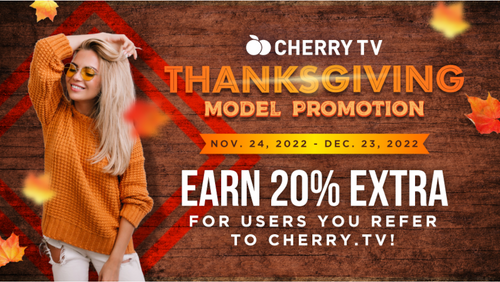 Cherry.tv Announces Holiday Model Rev Share Promotion