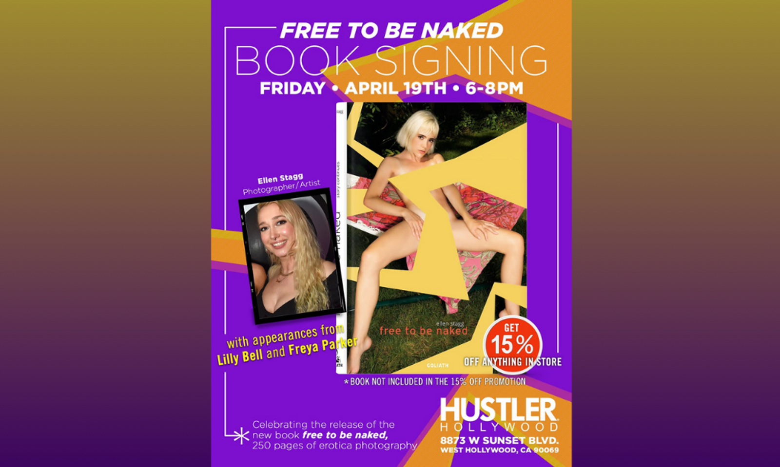 Ellen Stagg to Sign Copies of Book at Hustler Hollywood, April 19