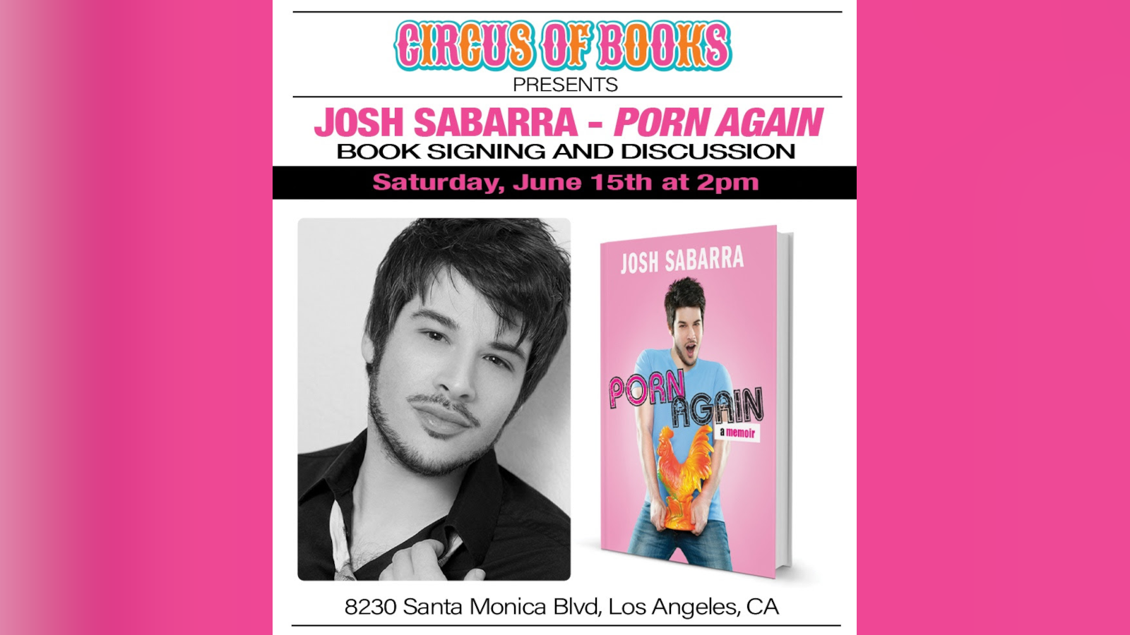 Josh Sabarra to Sign Memoir at Circus of Books