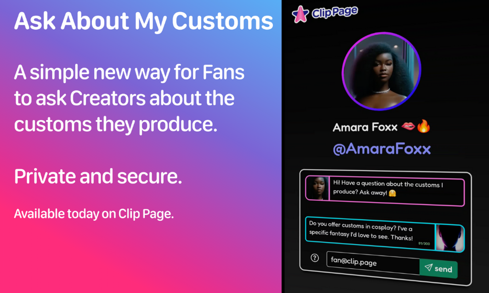 Clip Page Launches 'Ask About My Customs' Messaging Feature