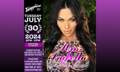 Mia Isabella to Celebrate Birthday at Sapphire 39 on July 30