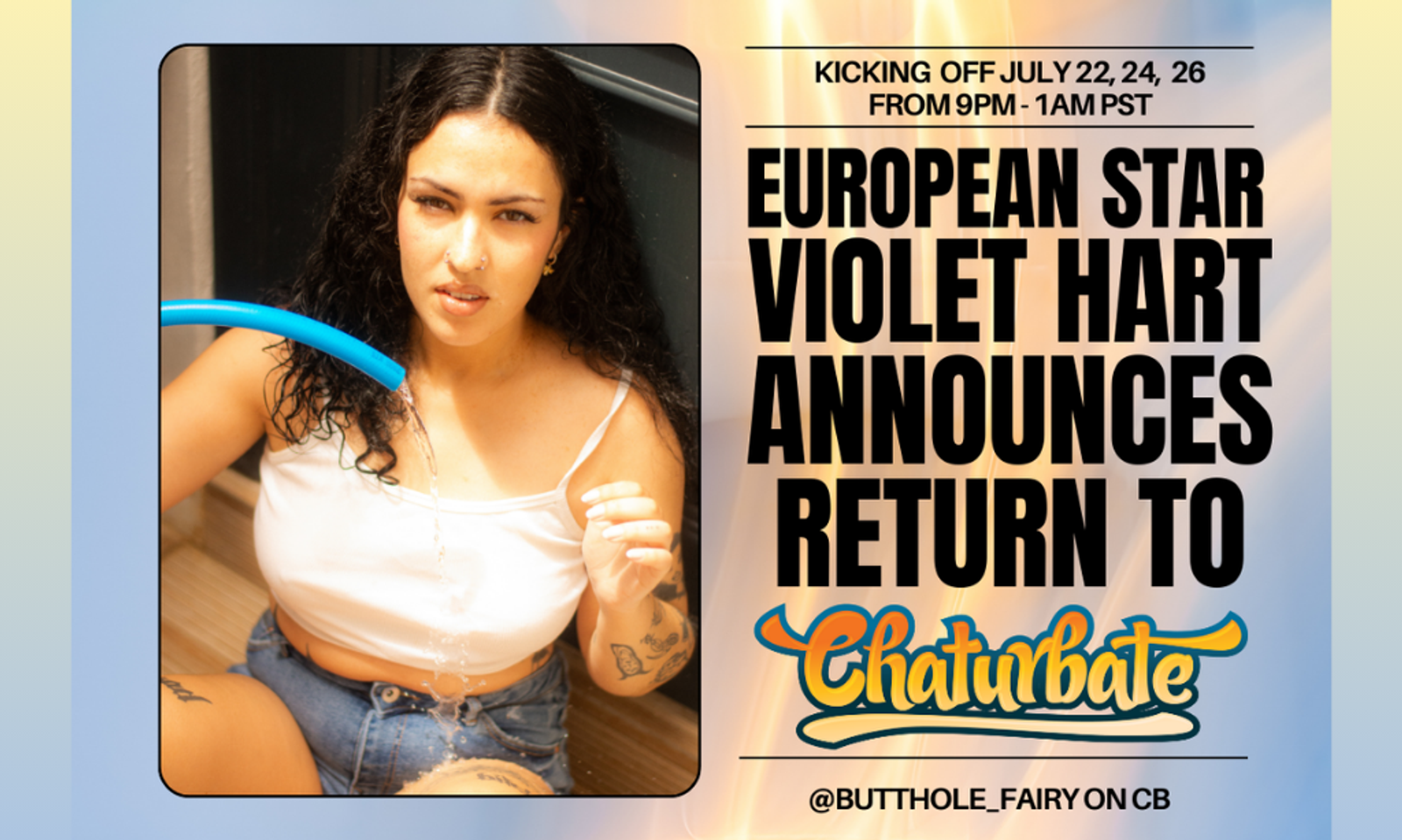 Violet Hart Announces Return to Chaturbate