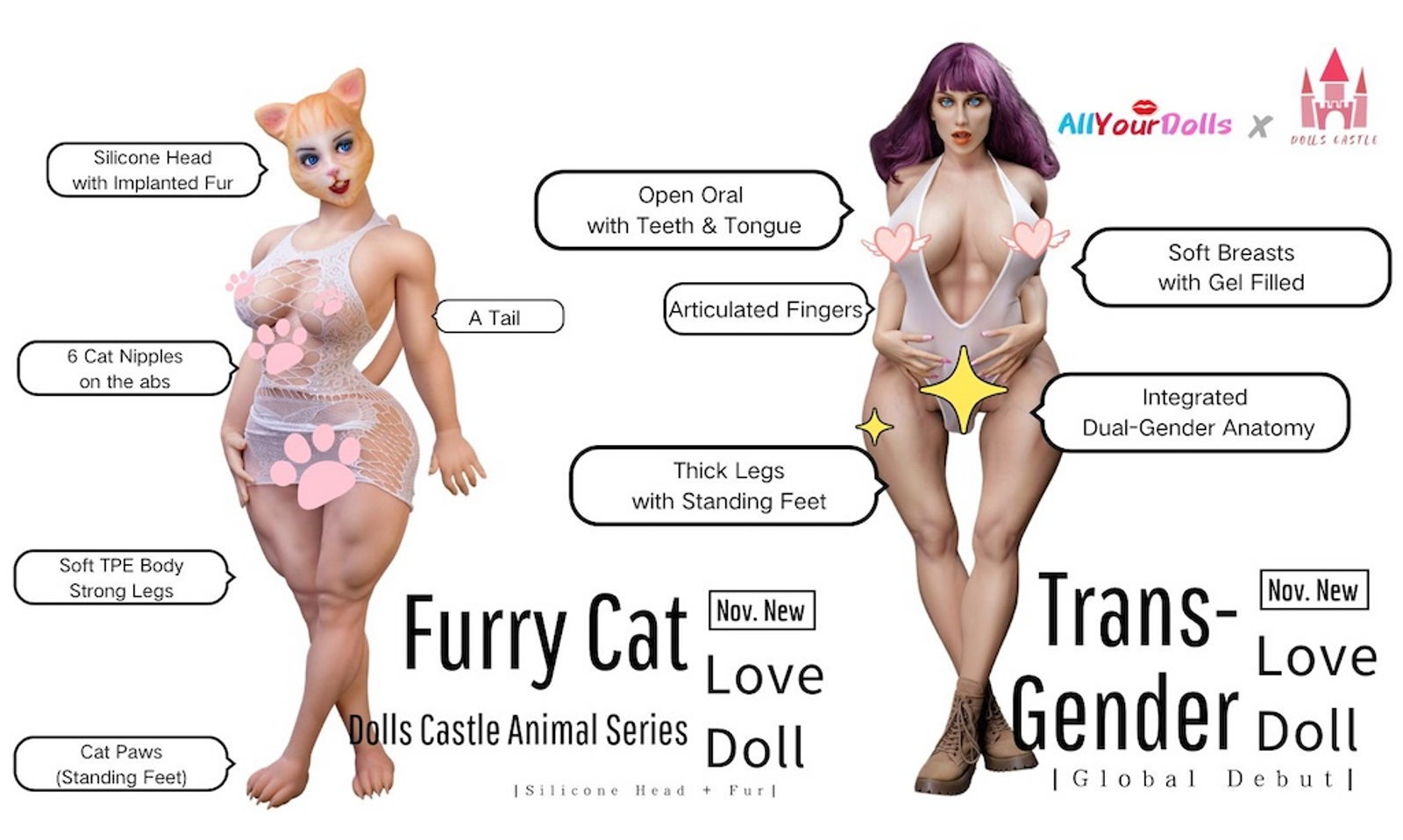 AllYourDolls Intros Transgender and Animal Furry Love Dolls