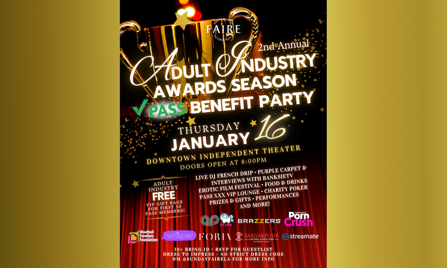 PASS, Faire Announce Adult Industry Awards Season Benefit Party