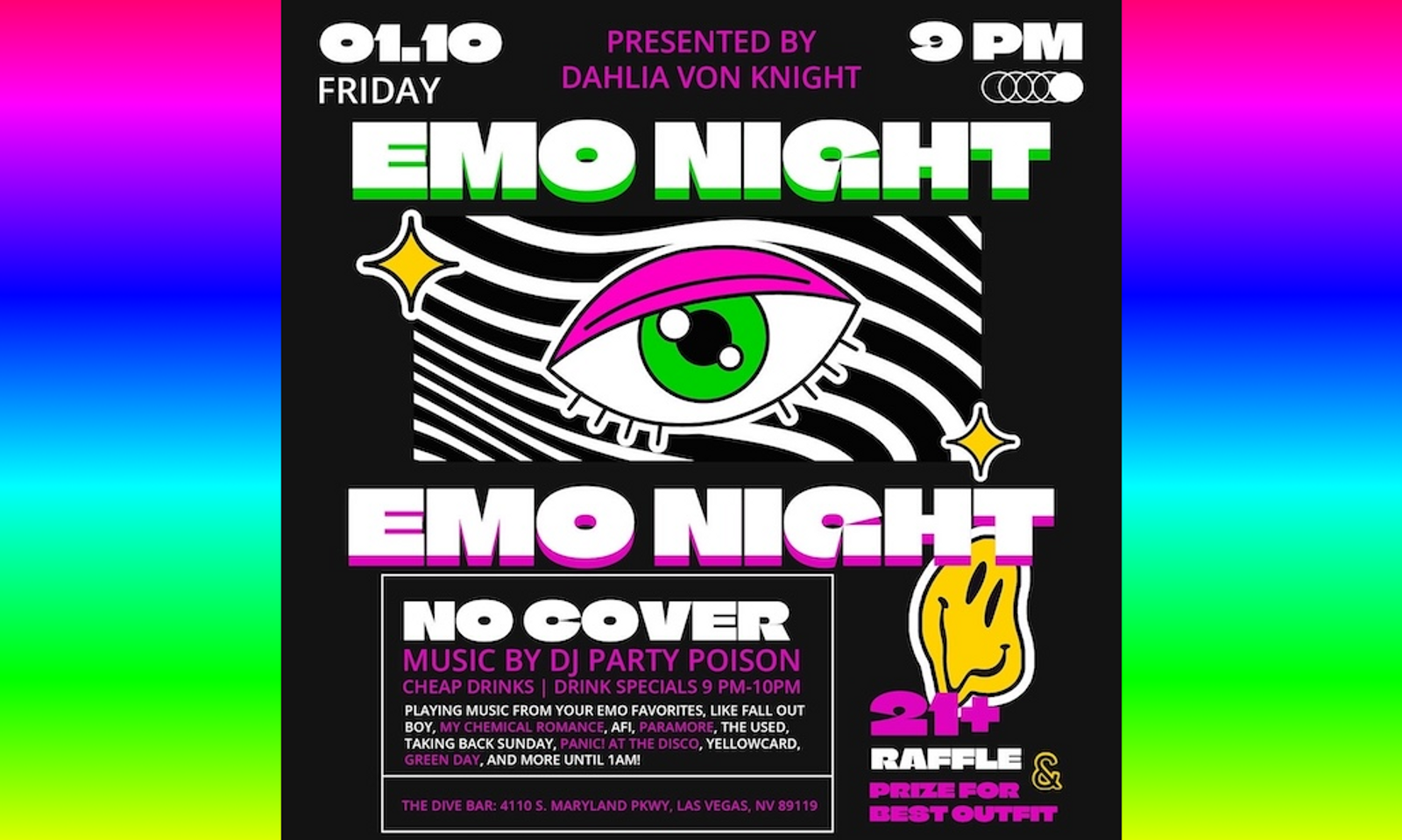 Dahlia Von Knight Hosts Emo Night at Dive Bar in Vegas on Friday