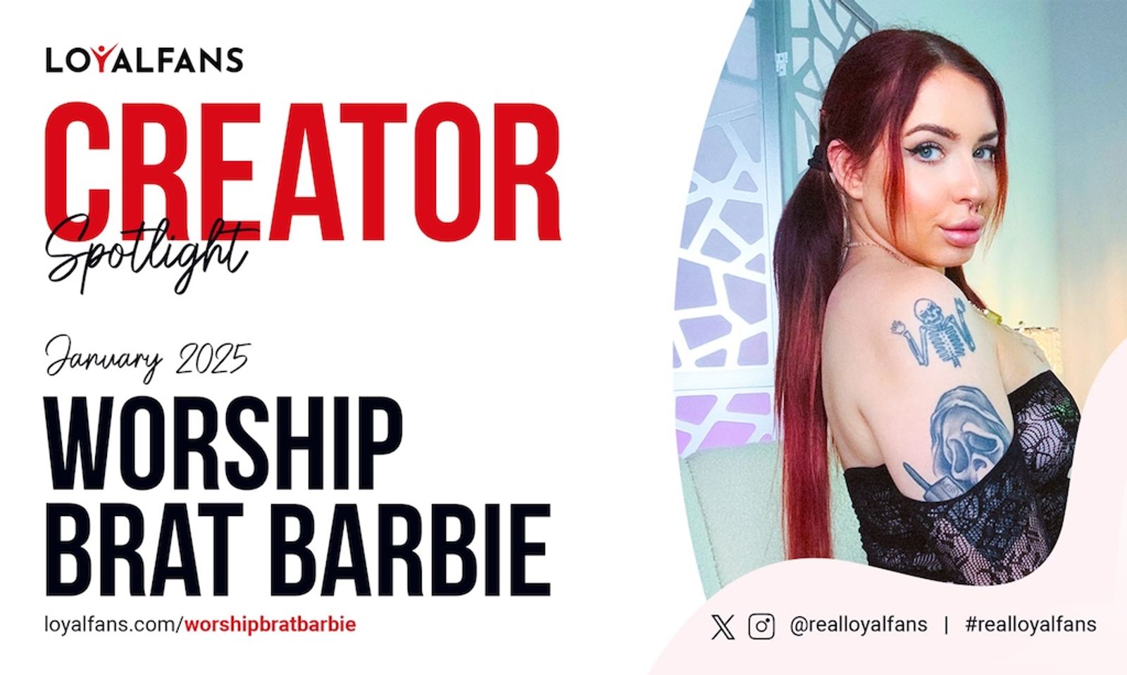 WorshipBratBarbie Named LoyalFans’ January 2025 Featured Creator