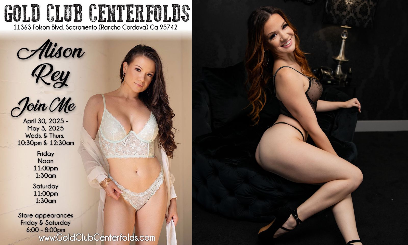 Alison Rey Features at Gold Club Centerfolds Sacramento