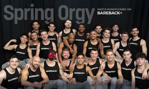 BarebackPlus Debuts 22-Man Spring Orgy Scene