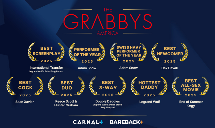 Carnal Media Wins Nine Trophies at 2025 Grabby Awards