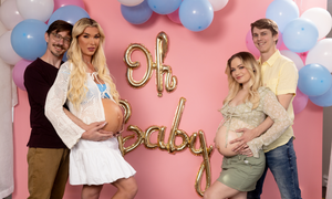 Aubrey Kate Stars in New Scene for 'Preggo World'
