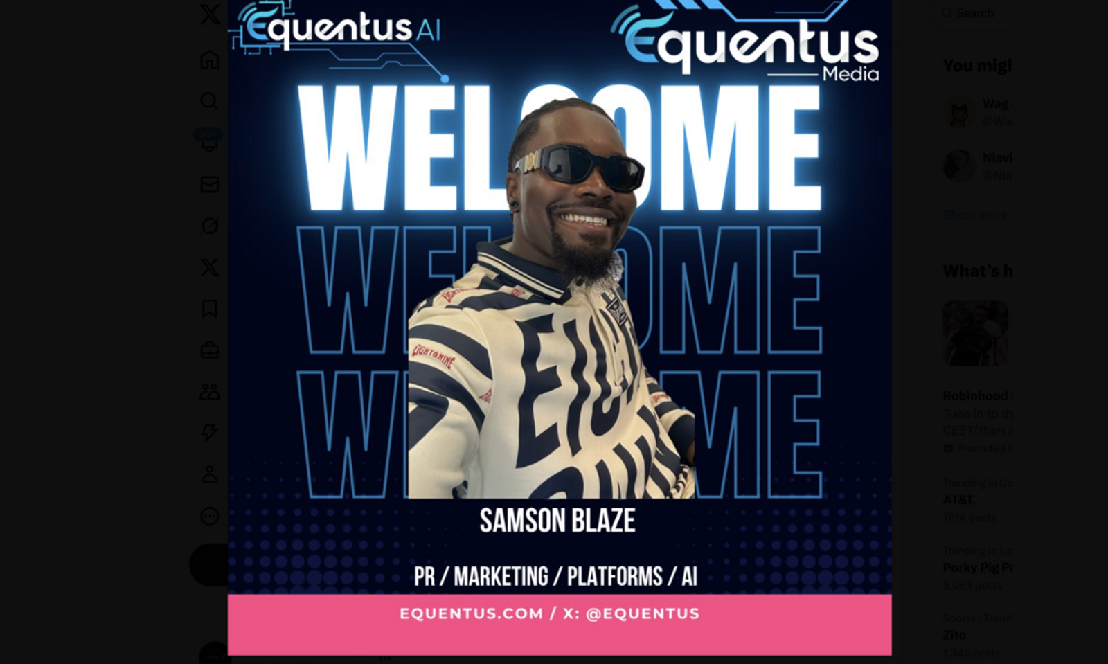 Equentus Media Welcomes Samson Blaze