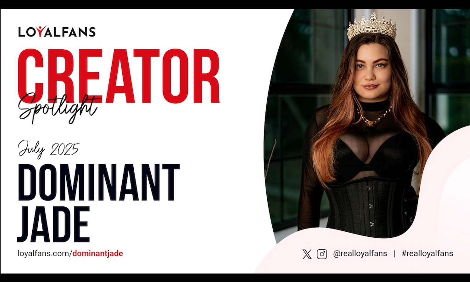 Dominant Jade Named LoyalFans’ Featured Creator for July
