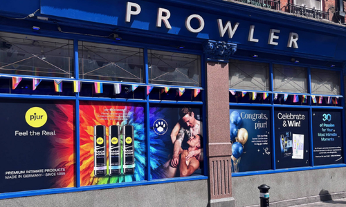 pjur's 30th Anniversary Window Display Promoted at Prowler, Soho