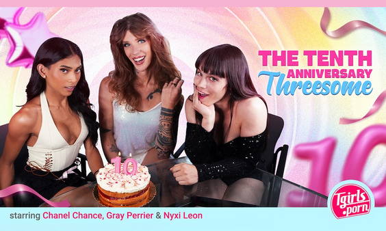 Grooby’s TGirls.porn Celebrates 10 Years With Featured Threesome
