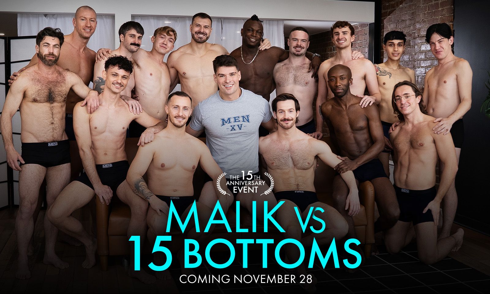 Men.com Unveils 'Malik vs. 15 Bottoms'