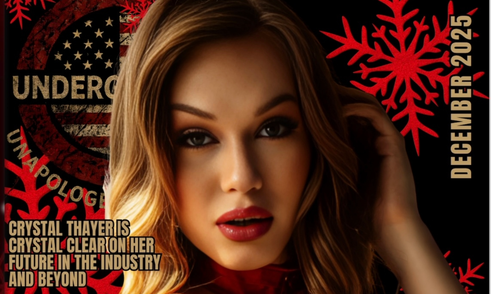 Crystal Thayer Graces December Cover of Underground ALT Magazine